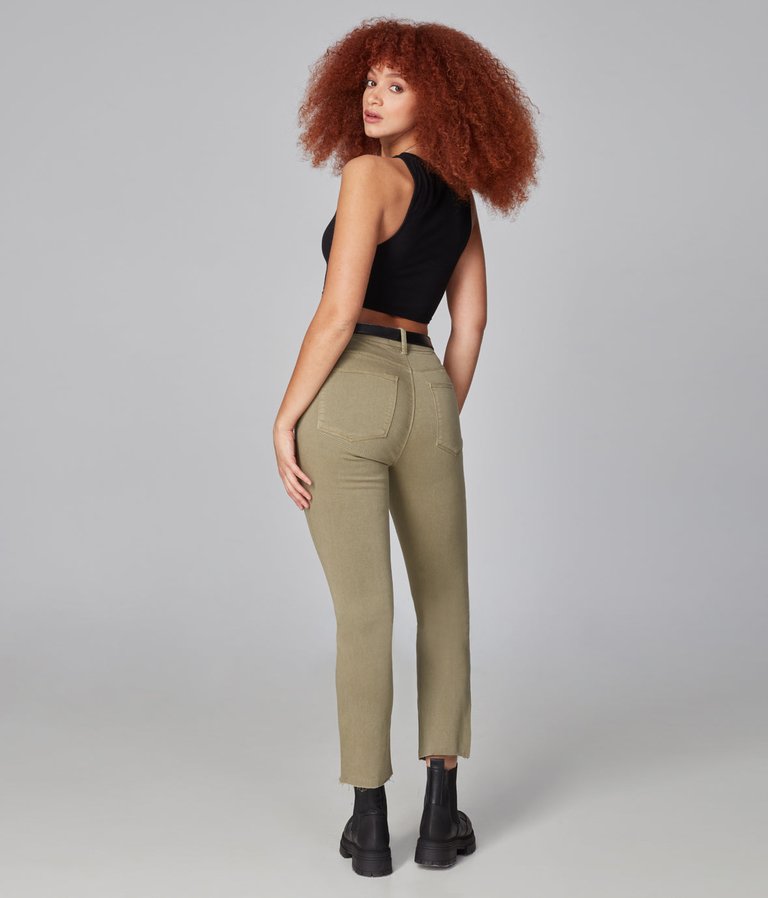 Kate-Dark Khaki High Rise Slim Jeans