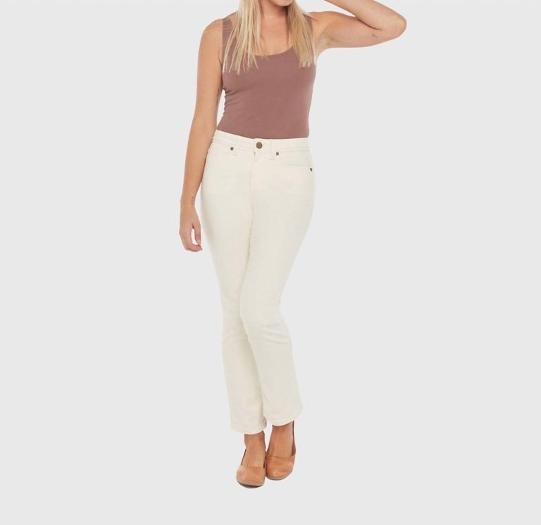 Kate High-Rise Straight Jeans - Ivory