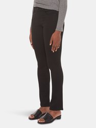 Kristine-BLK Mid-Rise Straight Jeans