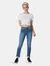 Kristine-STB Mid-Rise Straight Jeans - Stone Blue