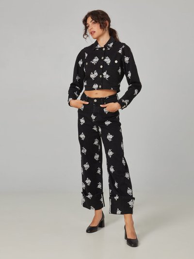 Lola Jeans Parker Black White Flower Jacket product