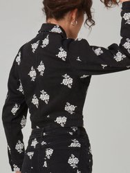 Parker Black White Flower Jacket