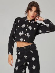 Parker Black White Flower Jacket