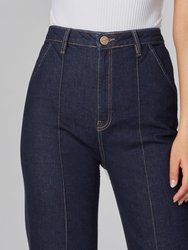 Stevie Dark Rinse Blue High Rise Flare Jeans