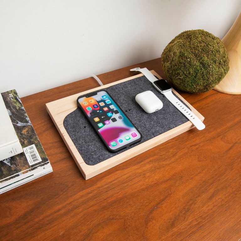 Docking Station w/ Phone/Watch/Lightning Options - Maple