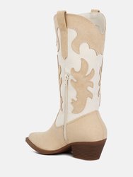 Adanna Micro Suede Patchwork Cowboy Boots