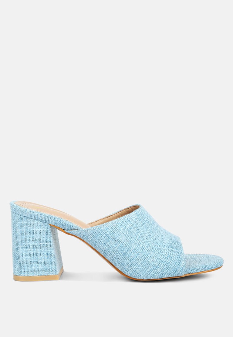 Addie Block Heel Slip On Sandals - Blue