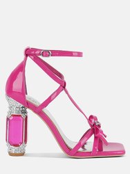 Affluence Jeweled High Heel Sandals - Fuchsia