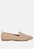 Akili Knit Textile Solid Flats - Beige