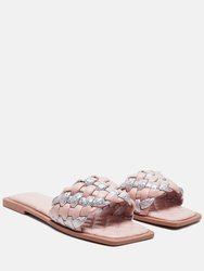 Allium Metallic Woven Strap Flats