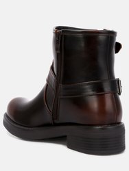 Allux Brushed Faux Leather Pin Buckle Boots