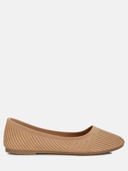 Ammie Solid Casual Ballet Flats - Beige