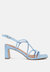 Andrea Knotted Straps Block Heeled Sandals - Light Blue