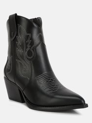 Aries Ankle Length Block Heel Cowboy Boots
