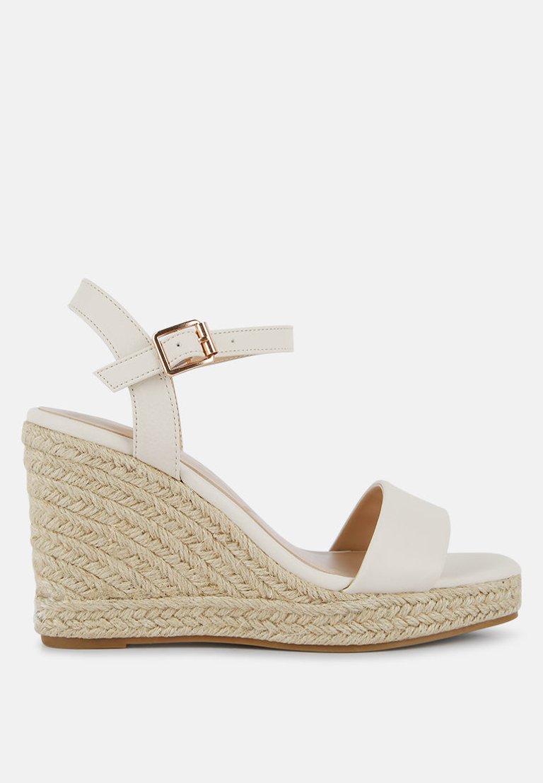 Augie Woven Wedge Sandals - Ecru