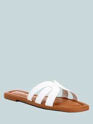 Aura Faux Leather Flat Sandals