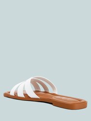 Aura Faux Leather Flat Sandals