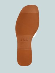 Aura Faux Leather Flat Sandals