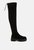 Babette Drawstring Detail Knee High Boots - Black
