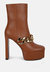 Bambini High Platform Ankle Boots - Tan