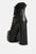 Beamer Faux Leather High Heeled Ankle Boots