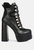 Beamer Faux Leather High Heeled Ankle Boots - Black