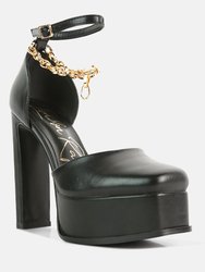 Blackpearl Faux Leather High Heeled Platform Sandals