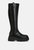 Blume Faux Leather Chunky Platform Knee Length Boots - Black