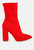 Bobbettes Block Heeled Microfiber Ankle Boot - Red