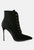 Bornsta Velvet High Heeled Velvet Boots - Black