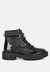 Boundless Faux Leather Ankle Boots - Black