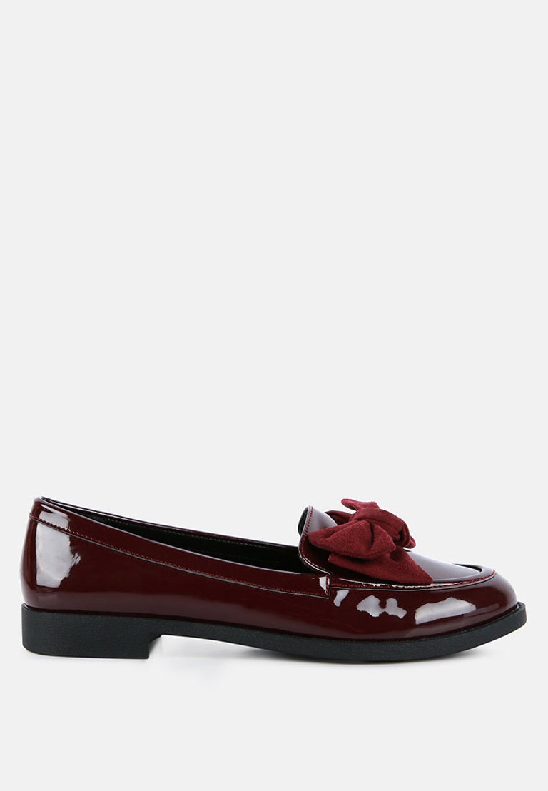 Bowberry Bow-Tie Patent Loafers - Burgundy