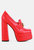 Bratz Horsebit Diamante Embellished Chunky Platform Loafers - Red