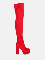 Bubble Platform Boot - Red