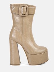 Bumpy Platform Bootie - Taupe