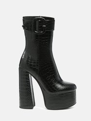 Bumpy Platform Bootie - Black