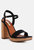 Buxor Woven Textured High Block Heeled Sandals