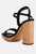 Buxor Woven Textured High Block Heeled Sandals