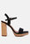 Buxor Woven Textured High Block Heeled Sandals - Black