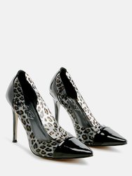 Candace Clear Patent Faux Leather Detail Pumps