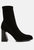 Candid High Ankle Flared Block Heel Boots - Black