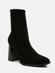 Candid High Ankle Flared Block Heel Boots