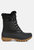 Capucine Fur Collar Contrasting Lug Sole Boots - Black