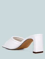 Celine Quilted Italian Block Heel Sandals