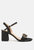 Chaplet Textured Block Heel Sandals - Black