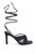Chasm Satin Ruched Strap Tie Up Sandals - Black