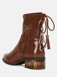 Cheer Leader Tassels Detail Ankle Boots