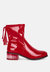 Cheer Leader Tassels Detail Ankle Boots - Red