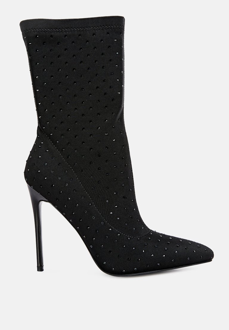 Cheugy Embellished Ankle Boots - Black