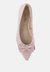 Cicely Jacquard Bow Embellished Ballet Flats